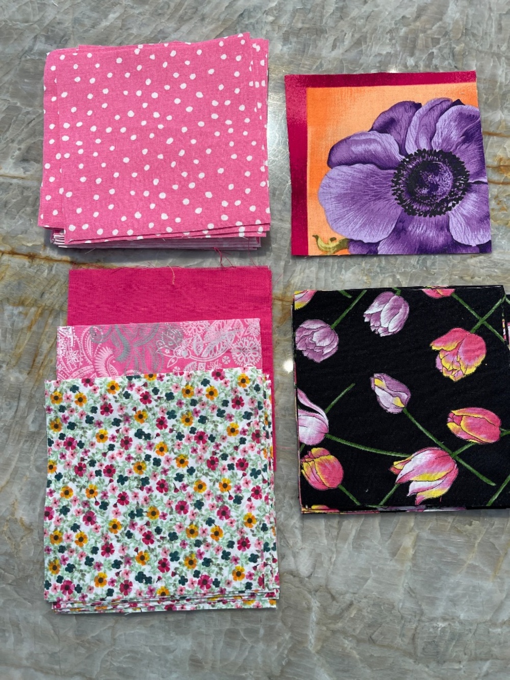 67 Precut 5" Cotton Quilt Squares Charm Pack